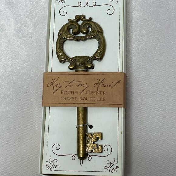 Kate Aspen Key to My Heart antique look bottle opener - Picture 1 of 5